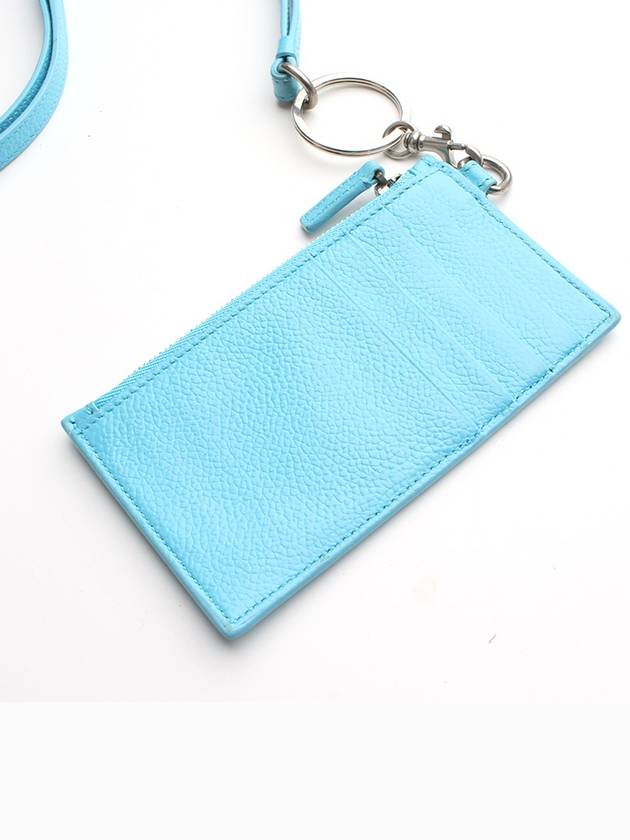Luxury Balenciaga Trending 2025 Light blue card wallet