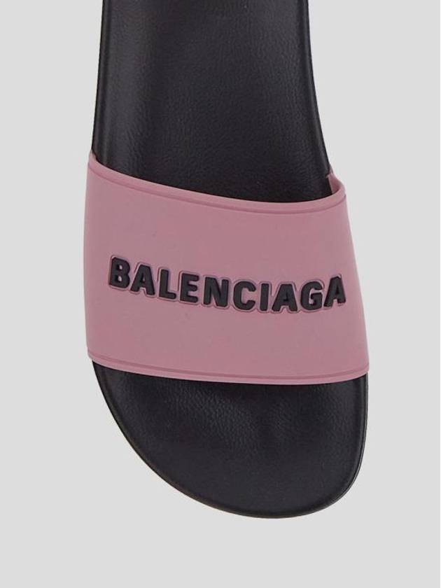 Luxury Balenciaga Trending 2025 Logo Pool Slippers Pink