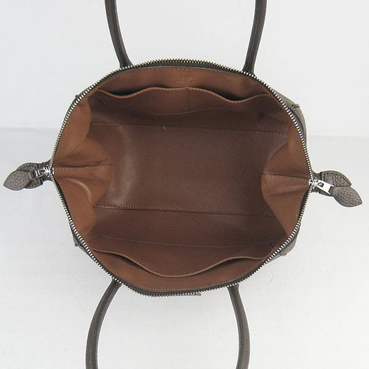 Luxury Hermes Paris Bombay Victoria Handbag dark coffee