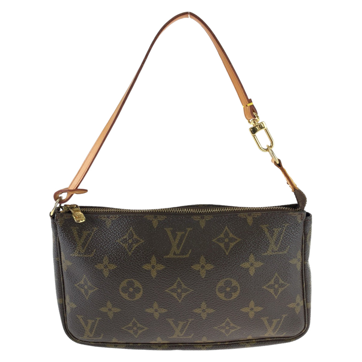 LOUIS VUITTON Handbag M40712 PVC Brown Gold Metal Handbag accessory pouch Monogram Accesspo Women