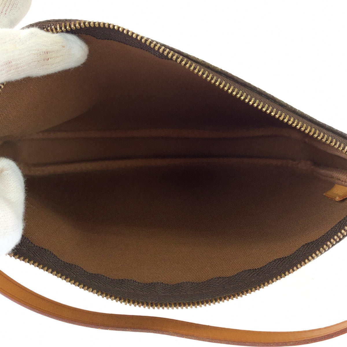 LOUIS VUITTON Handbag M40712 PVC Brown Gold Metal Handbag accessory pouch Monogram Accesspo Women