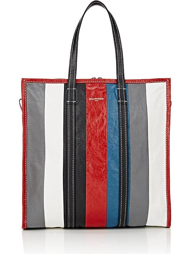 Luxury Balenciaga Trending 2025 Bazar Striped Shopper Medium Tote Bag