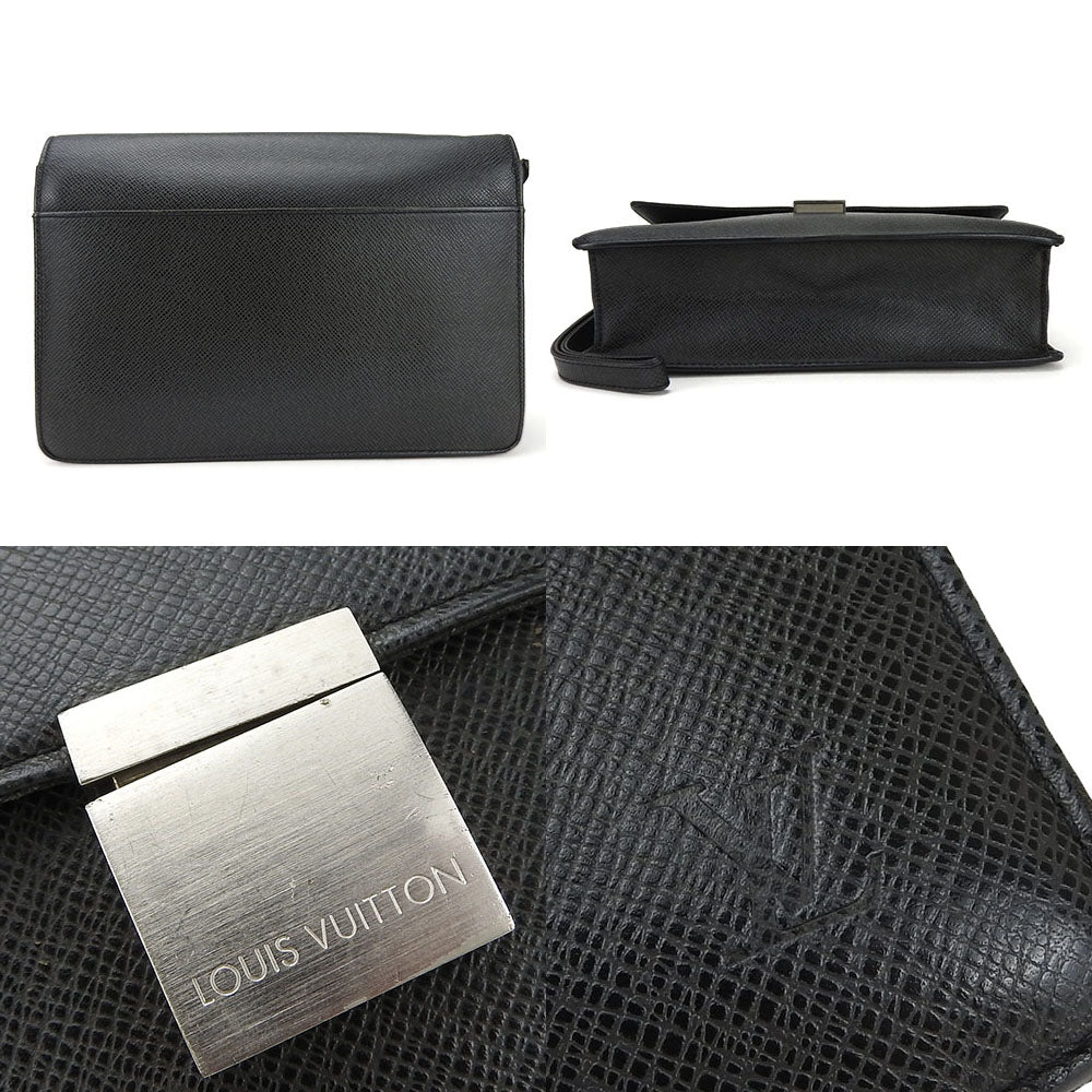 LOUIS VUITTON business bag M30782 Taiga black Selenga mens
