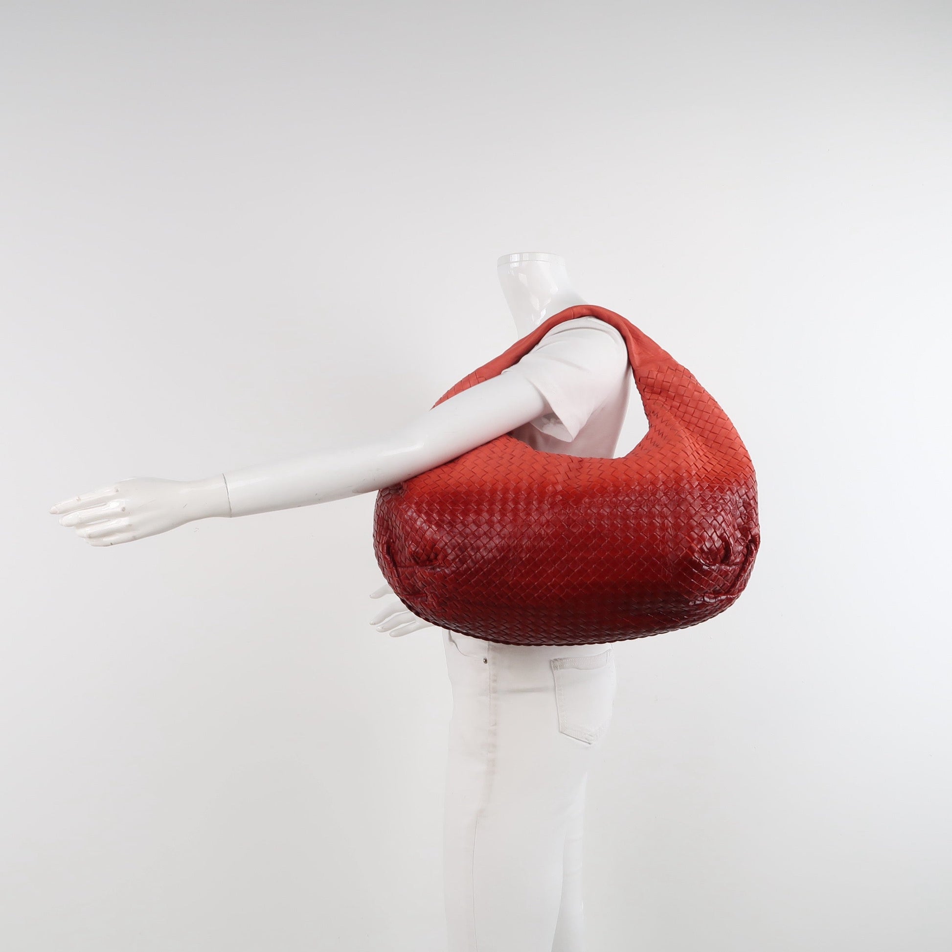 Bottega Veneta Belly Hobo Intrecciato Gradient Orange Red Medium 45cm