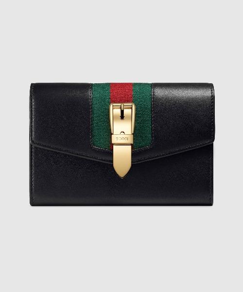 Gucci SyLouis Vuittonie Leather Continental Wallet Black