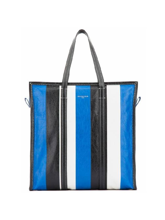 Luxury Balenciaga Trending 2025 Bazar Striped Medium Tote Bag Blue