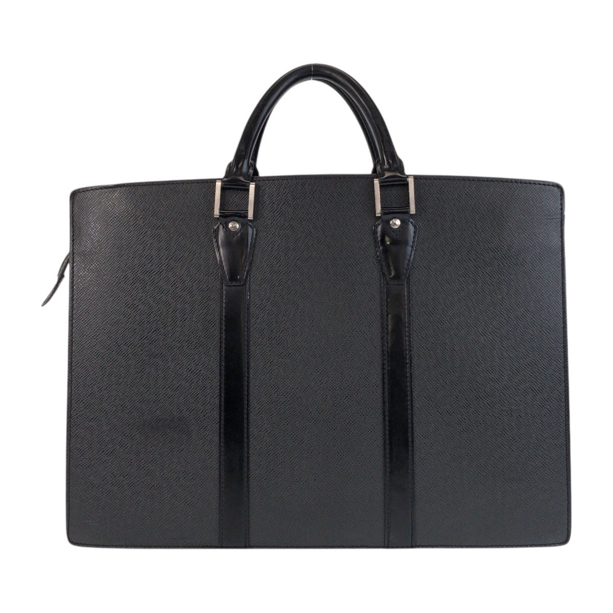 LOUIS VUITTON Business bag M30052 leather Ardoise Black SilverMetal Business bag briefcase Taiga Porto Documan Rozan mens
