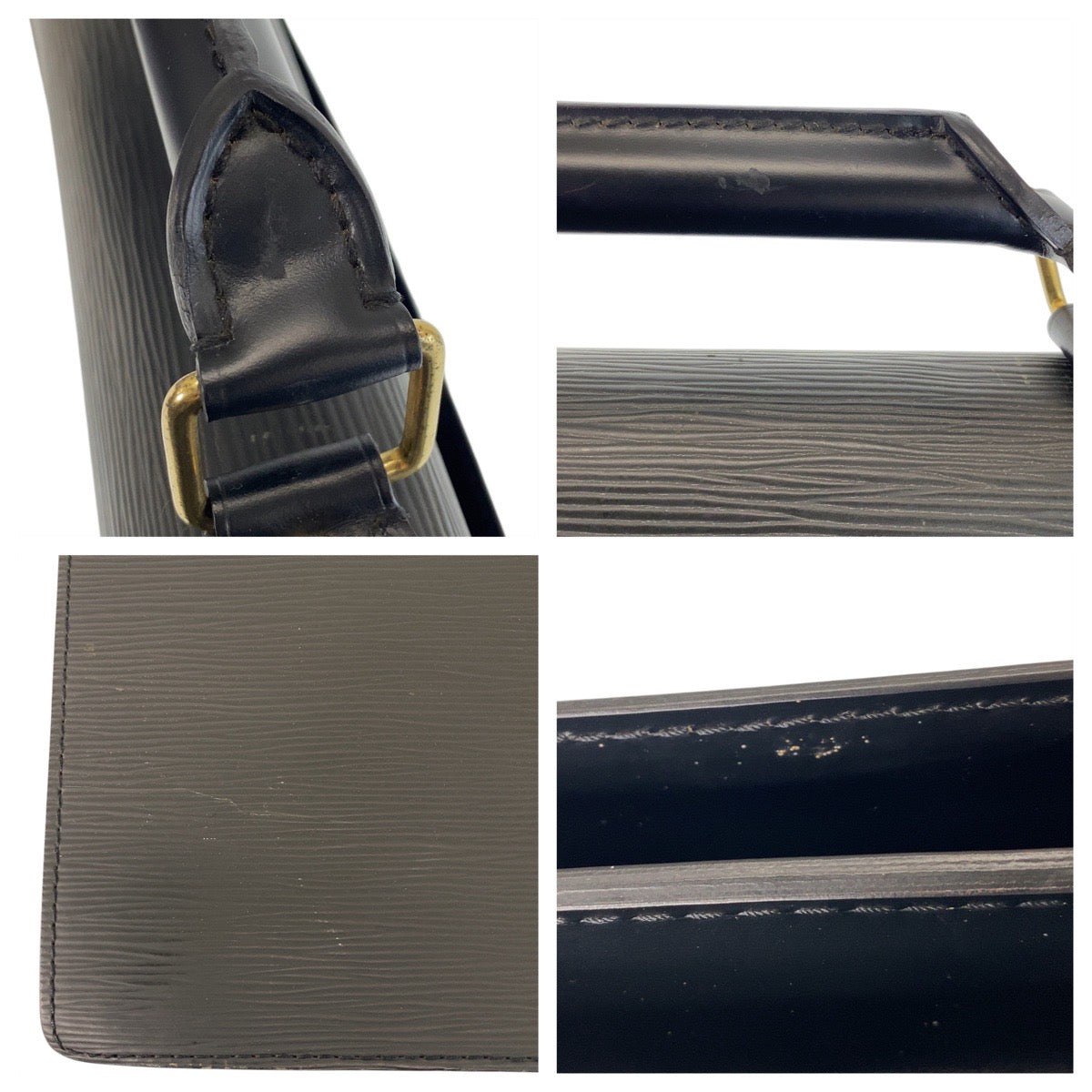 LOUIS VUITTON Business bag M54422 leather Black GoldMetal Business bag briefcase Epi Serviet Conseiller mens