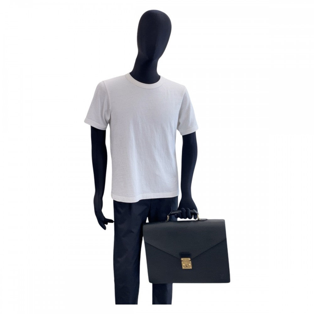 LOUIS VUITTON Business bag M54422 leather Black GoldMetal Business bag briefcase Epi Serviet Conseiller mens