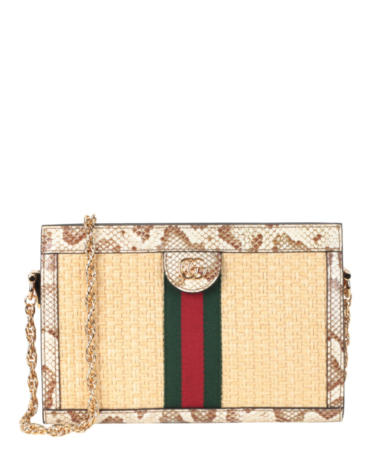 Gucci Womens Ophidia Straw Small Shoulder Bag