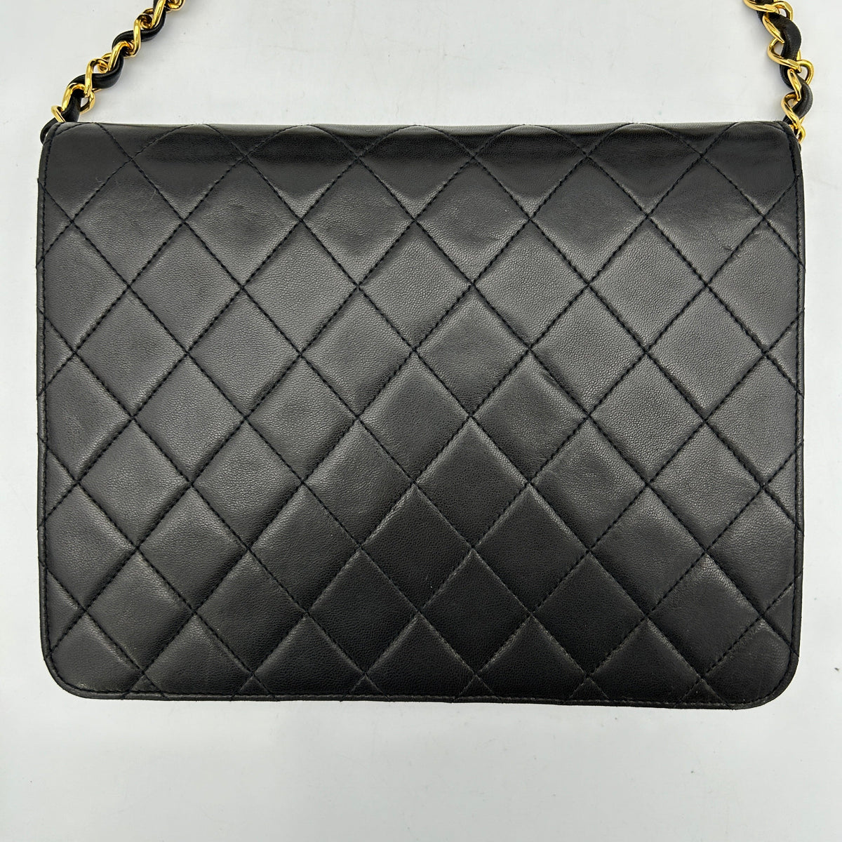 Chanel Black Lambskin Pushlock Small Half Flap Shoulder Bag 1996-1997