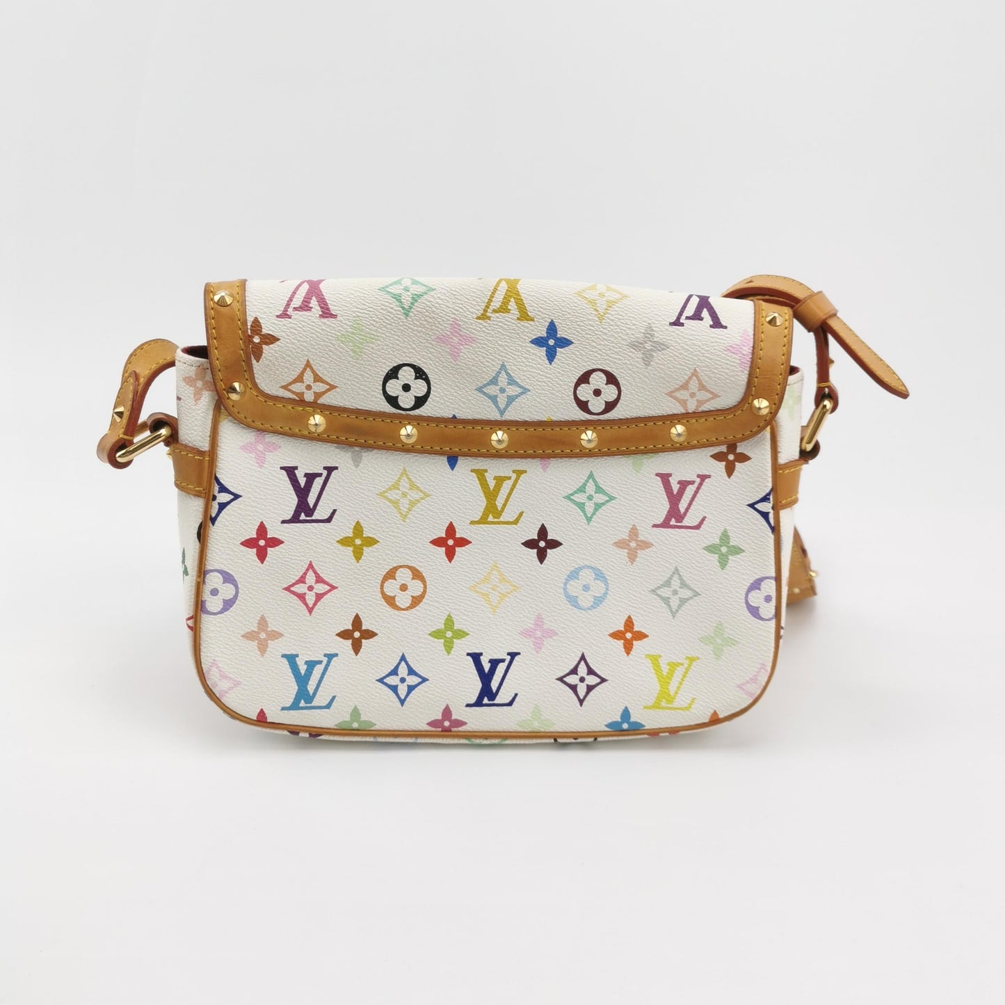 Louis Vuitton x Takashi Murakami Sologne Messenger Crossbody Bag White Multicolor