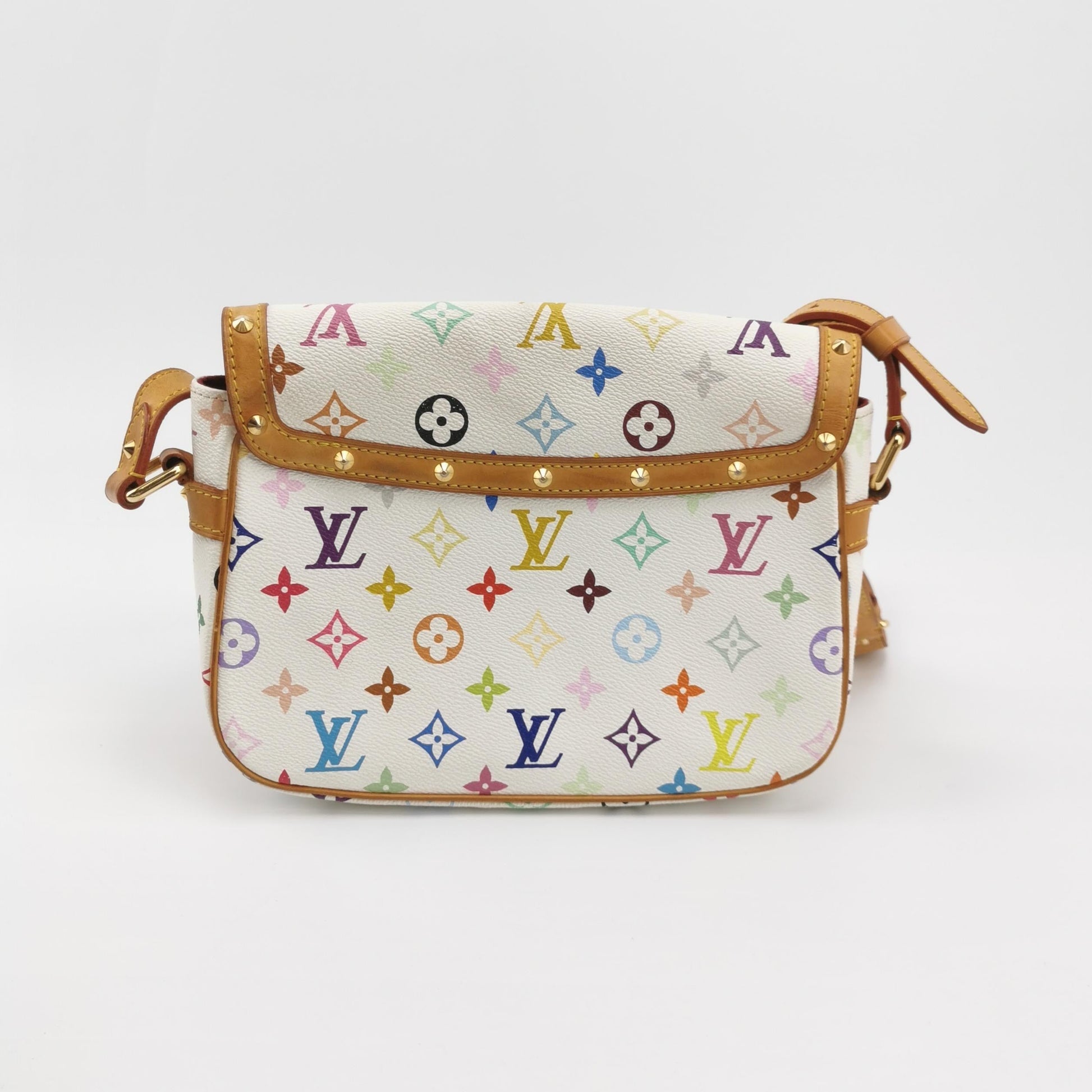 Louis Vuitton x Takashi Murakami Sologne Messenger Crossbody Bag White Multicolor