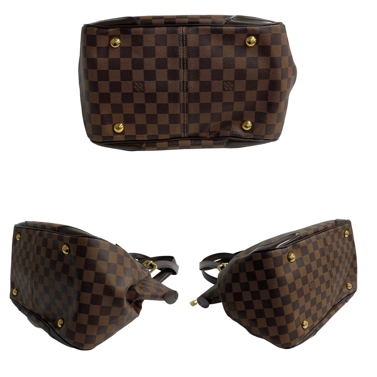 LOUIS VUITTON Handbag Leather, PVC Brown Damier Verona MM Women