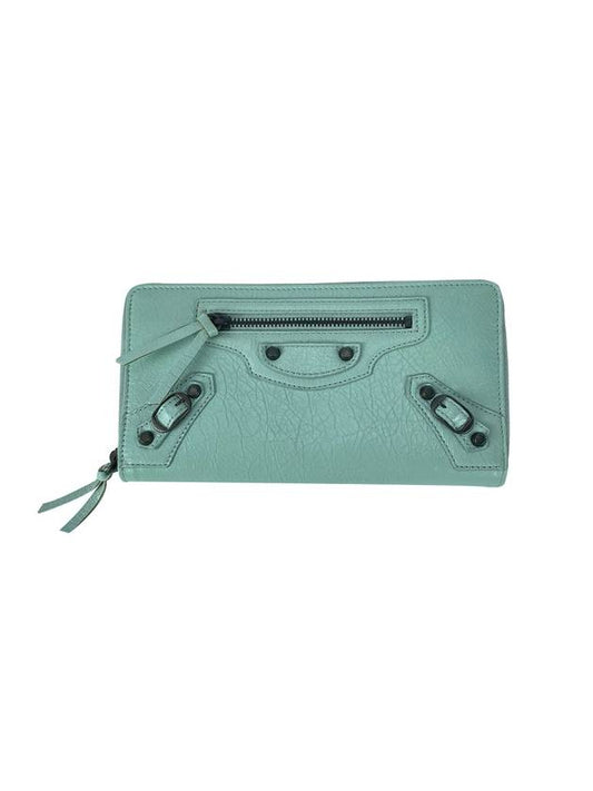 Luxury Balenciaga Trending 2025 Zipper Around Long Wallet Mint