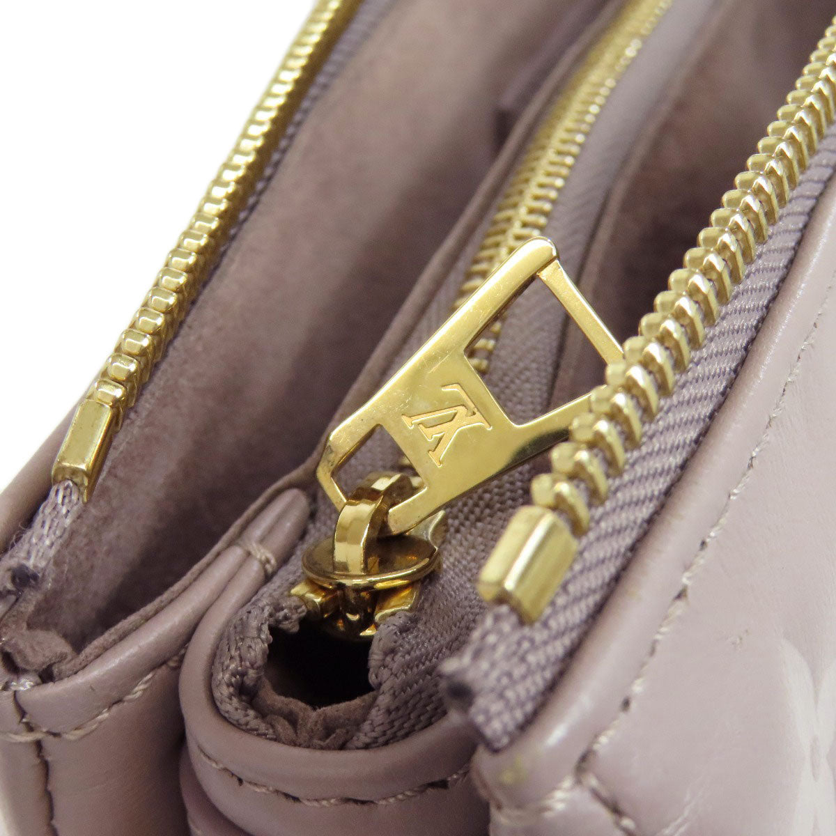 LOUIS VUITTON Handbag Lamb leather gray Kussan PM Women