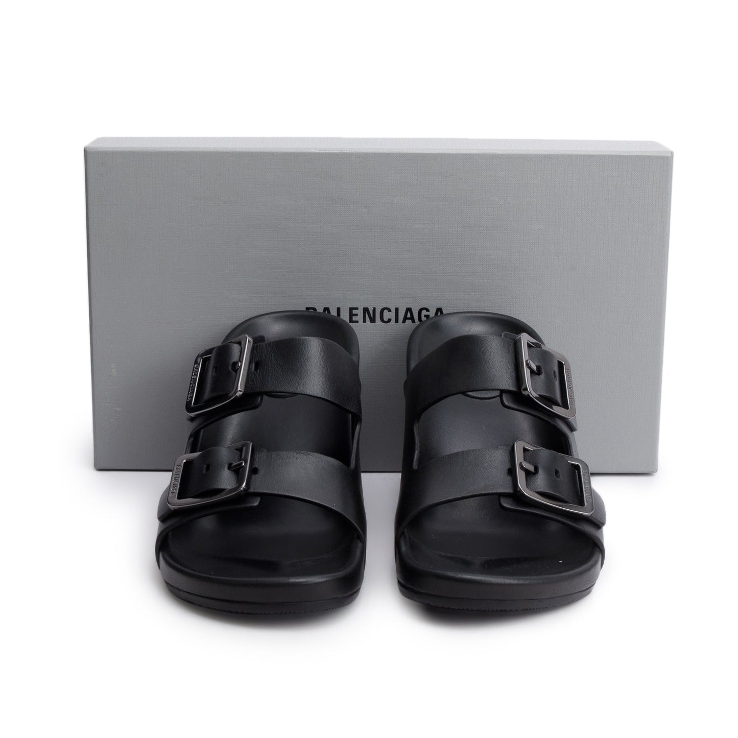 Balenciaga Black Nappa Leather Mallorca Sandal M80, Size 42