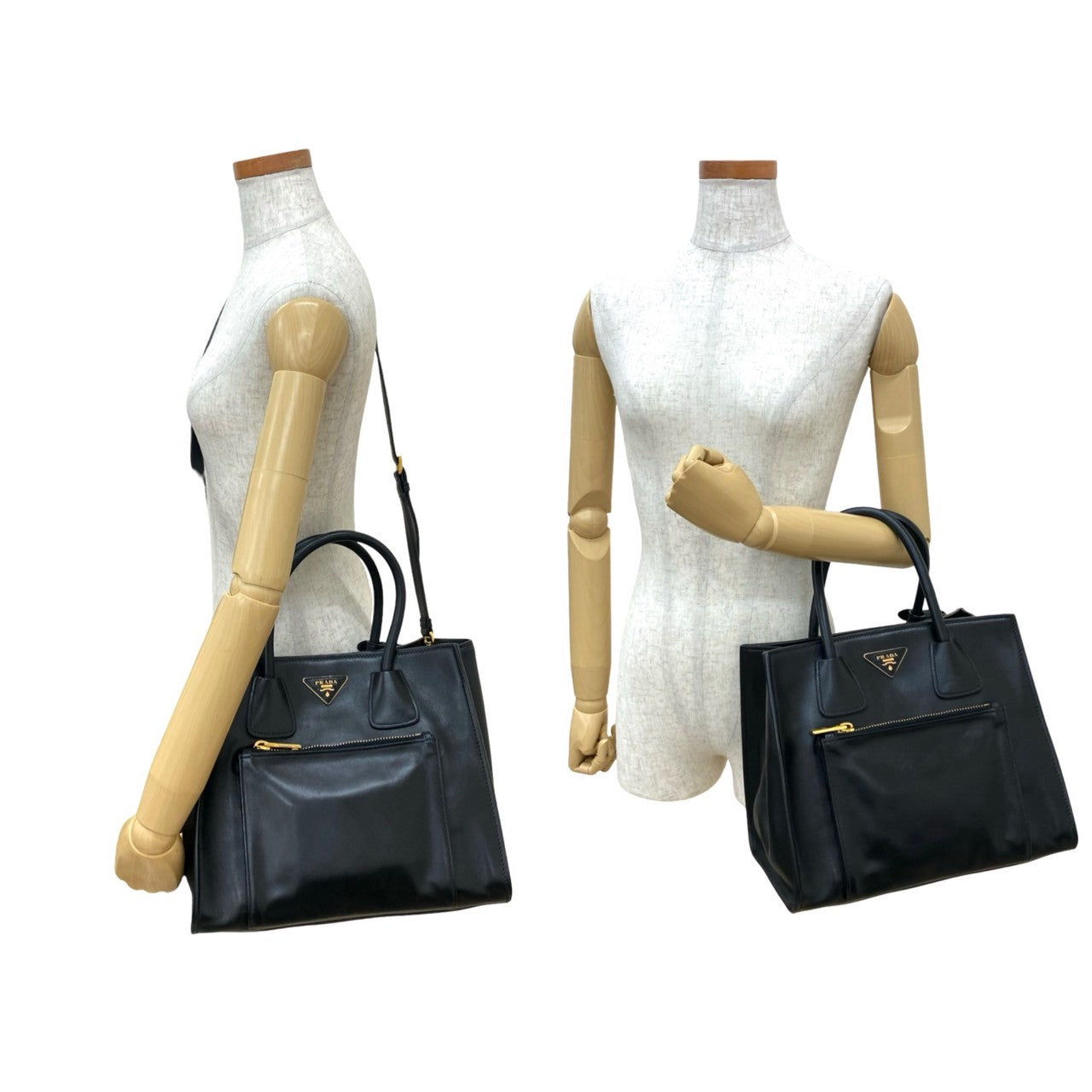 PRADA Shoulder Bag leather black