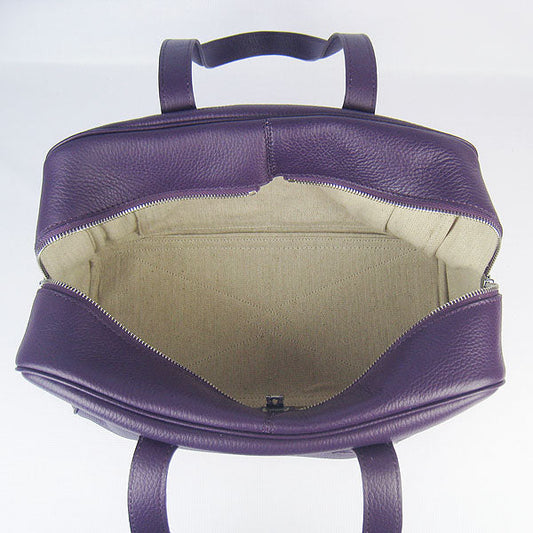 Luxury Hermes Togo leather handbag purple