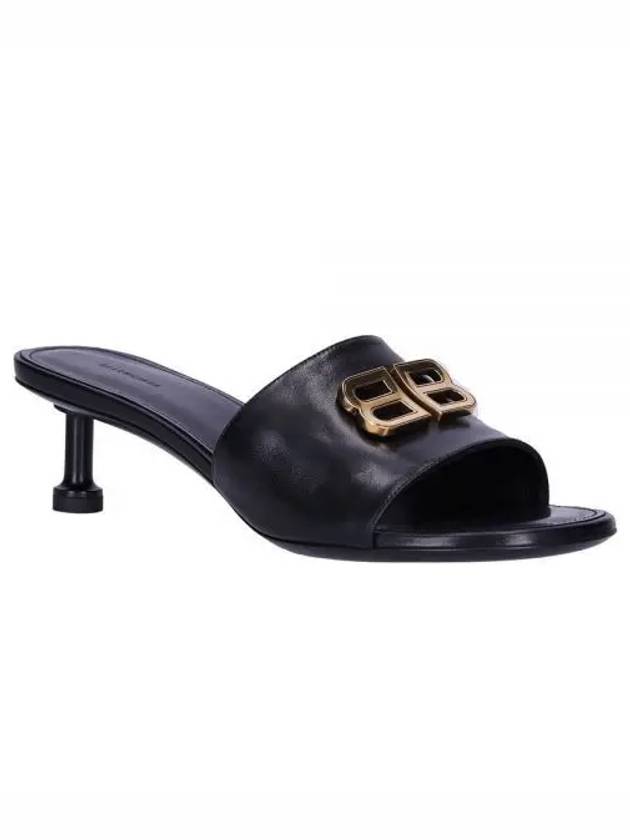Luxury Balenciaga Trending 2025 BB Leather Slipper Heels Black
