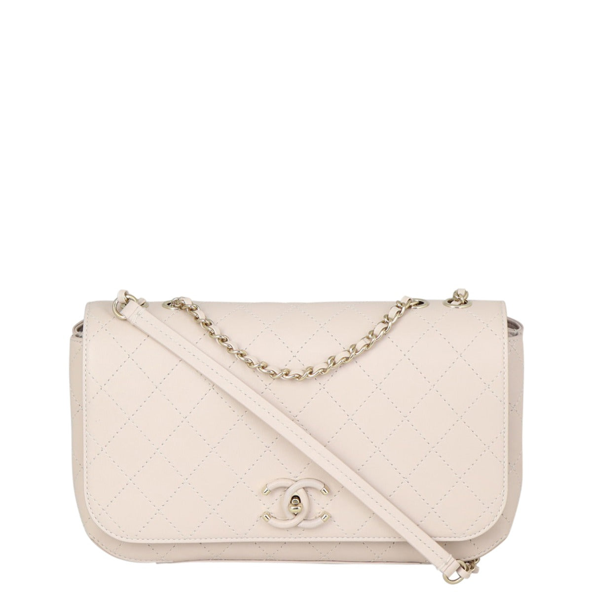 Chanel Calfskin CC Quilted Flap Bag