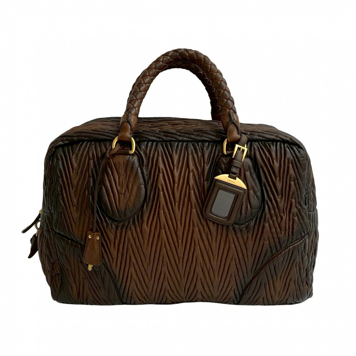 PRADA Handbag leather Brown