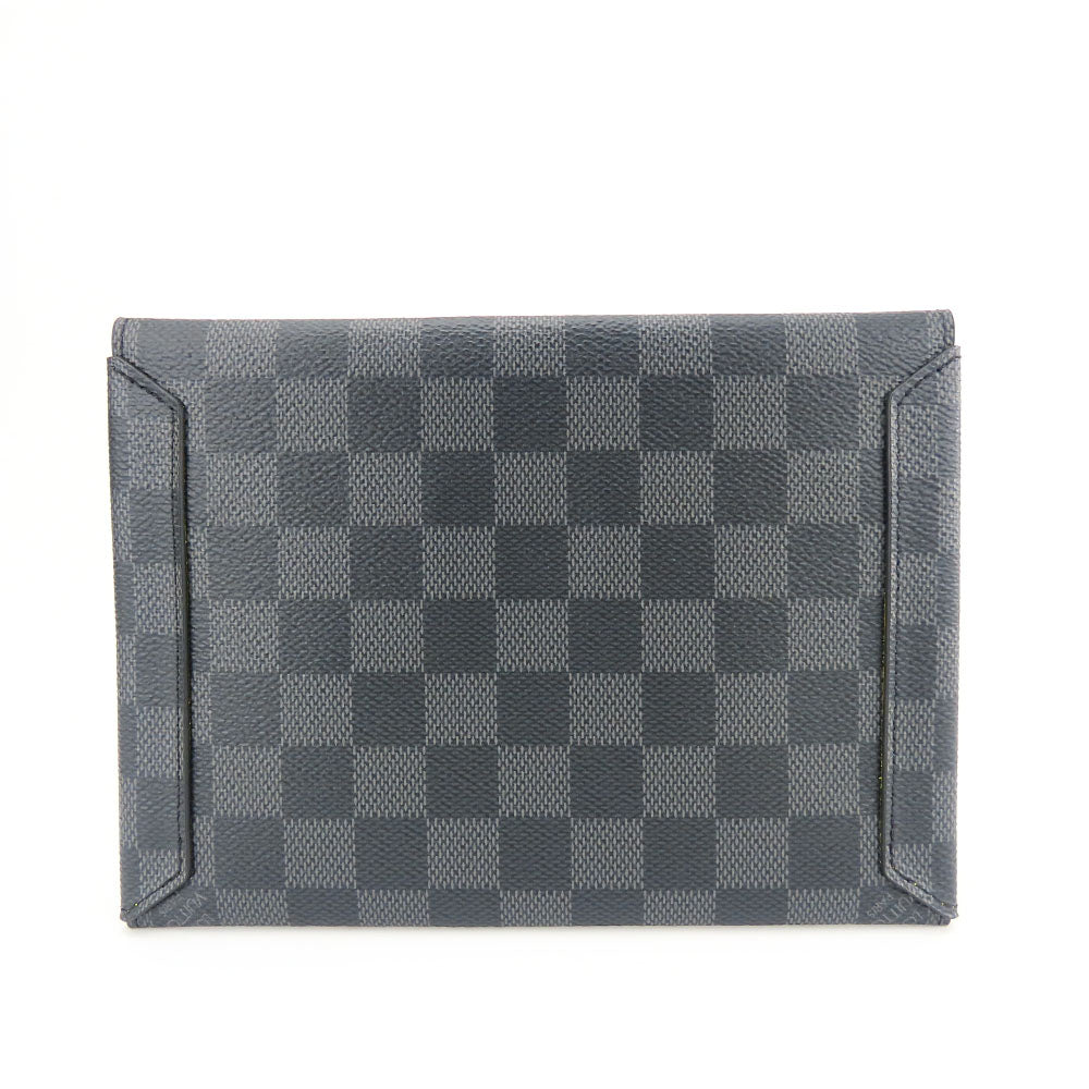 LOUIS VUITTON business bag N60255 Damier Grafitte black Alpha Triple Pouch unisex(Unisex)