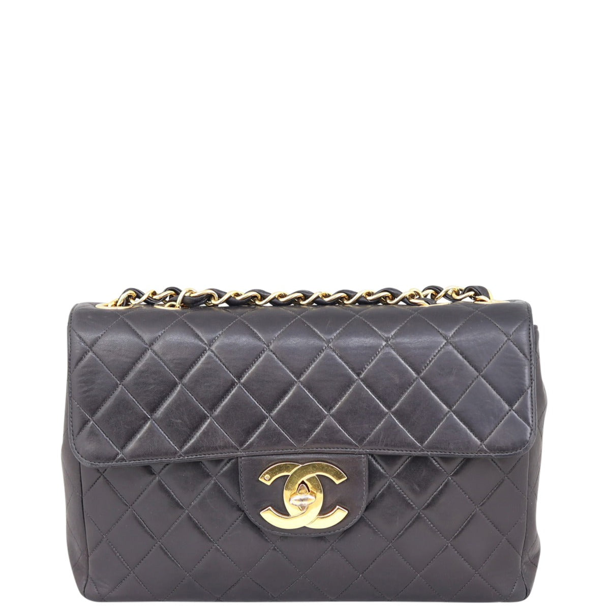 Chanel Maxi Jumbo XL Single Flap Bag | Black Quilted Lambskin