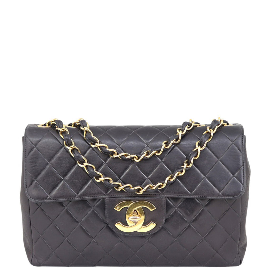 Chanel Maxi Jumbo XL Single Flap Bag | Black Quilted Lambskin