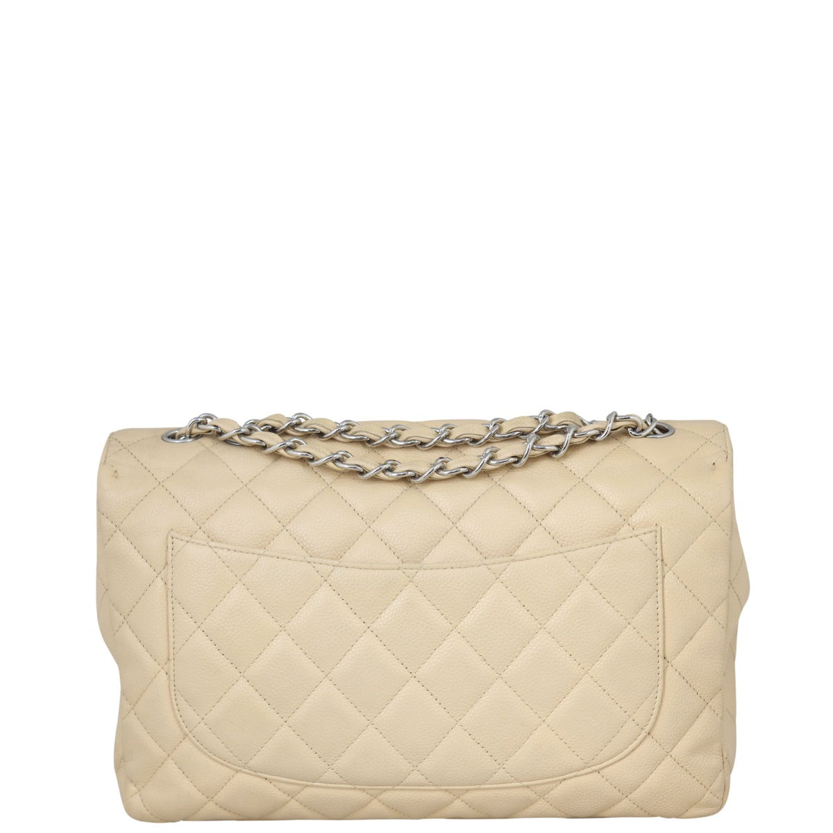 Chanel Classic Single Flap Jumbo | Beige Silver Hardware