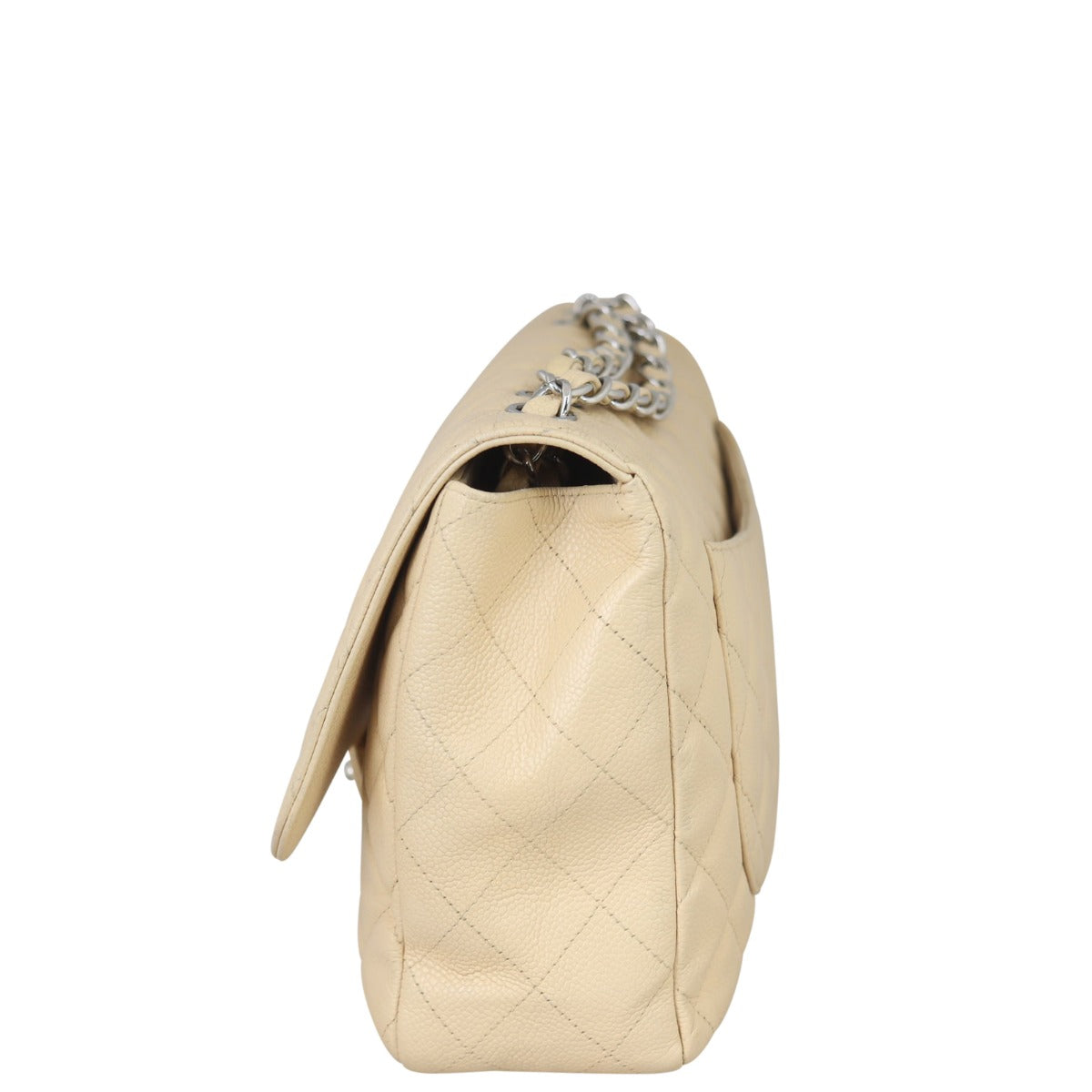Chanel Classic Single Flap Jumbo | Beige Silver Hardware