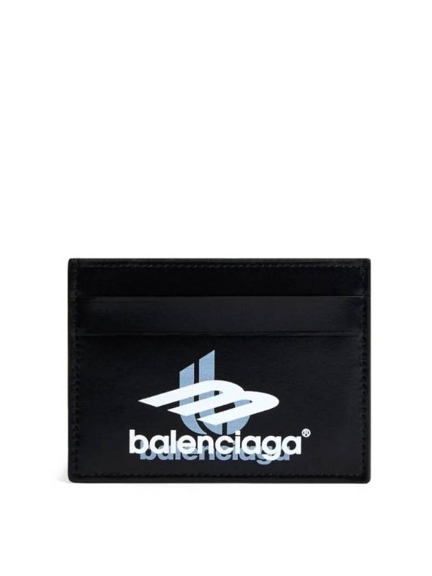 Luxury Balenciaga Trending 2025 Logo Print Leather Card Wallet Black