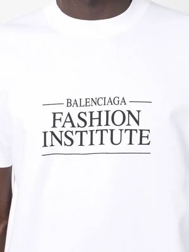 Luxury Balenciaga Trending 2025 Fashion Institute Medium Fit Short Sleeve T-Shirt White