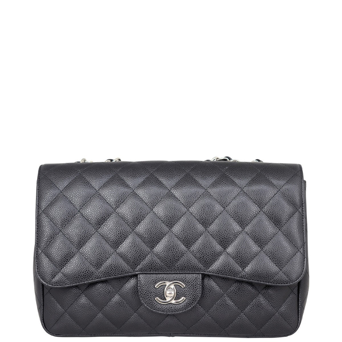 Chanel Classic Single Flap Jumbo | Black Silver Hardware