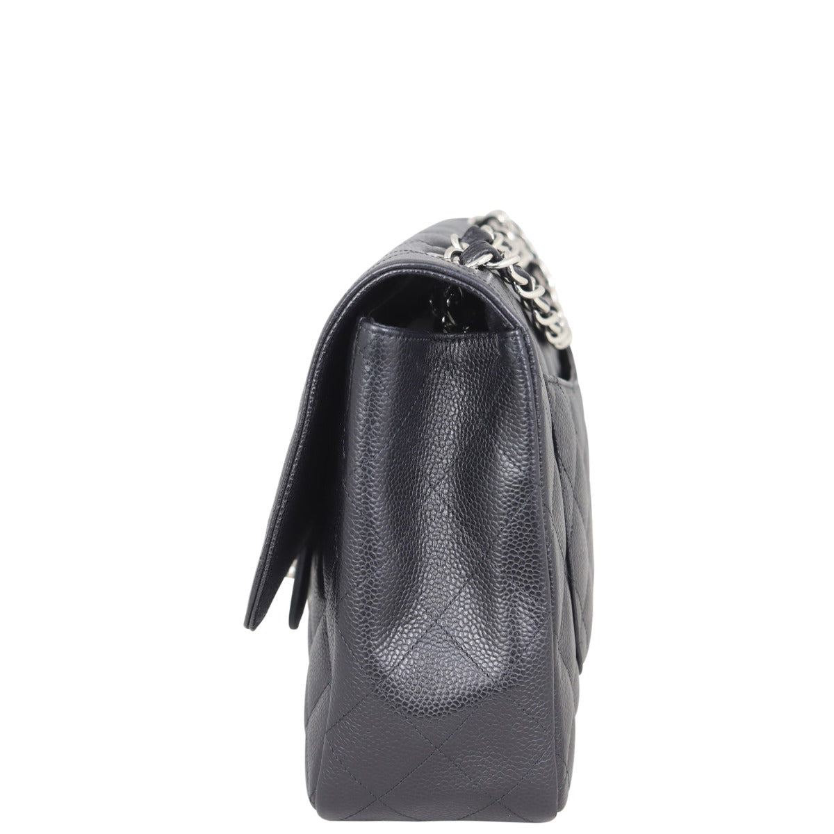Chanel Classic Single Flap Jumbo | Black Silver Hardware