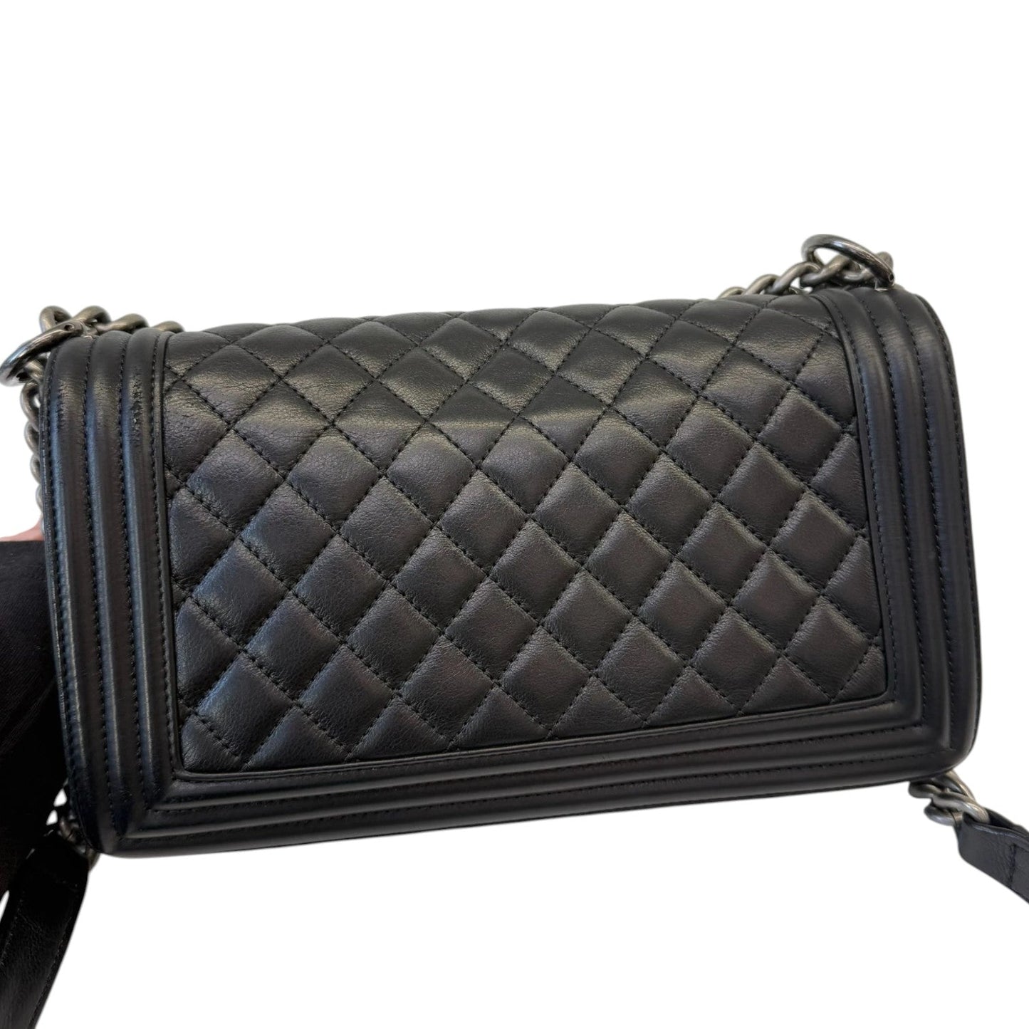 Chanel Boy Flap Medium Lambskin Quilted Black RHW