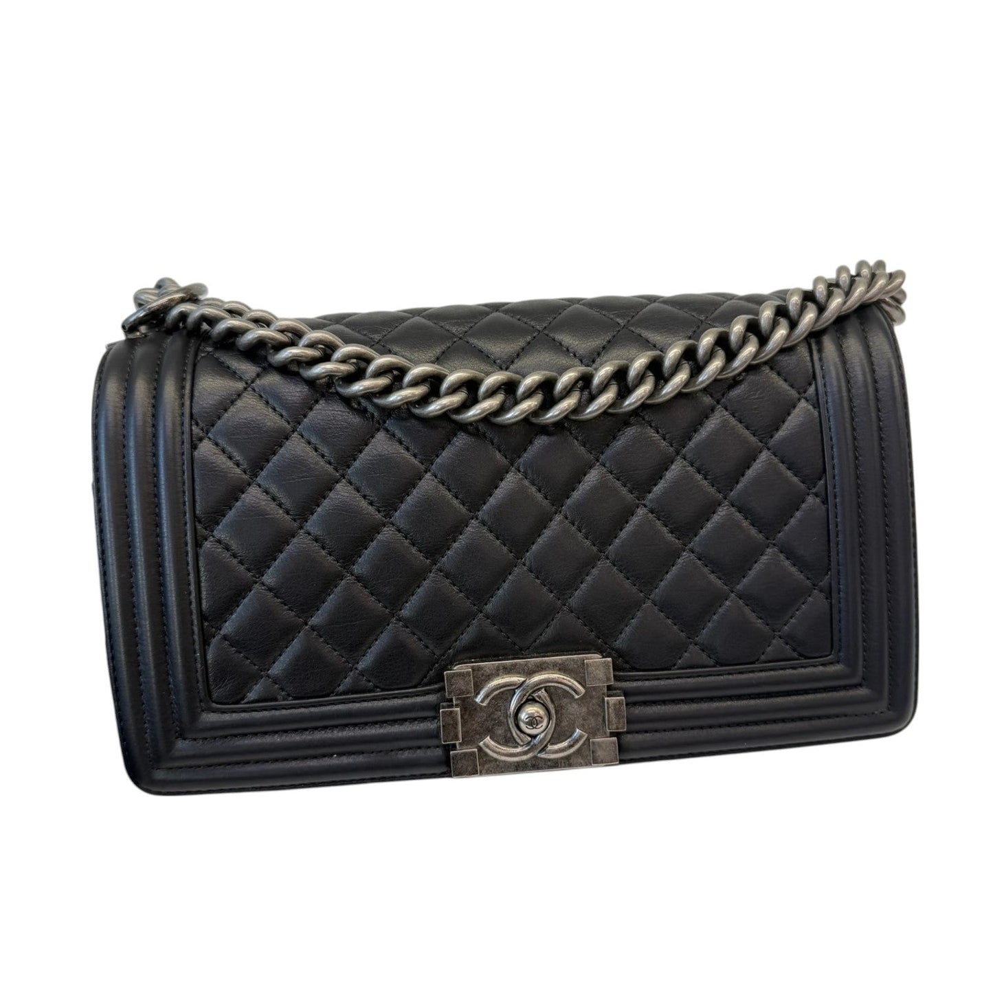 Chanel Boy Flap Medium Lambskin Quilted Black RHW