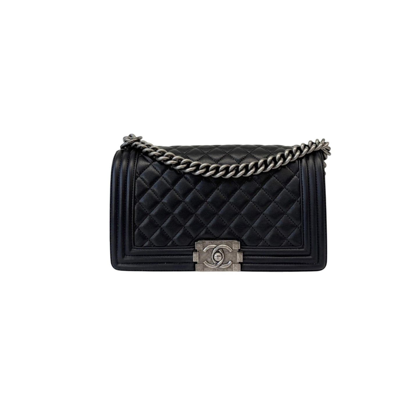 Chanel Boy Flap Medium Lambskin Quilted Black RHW