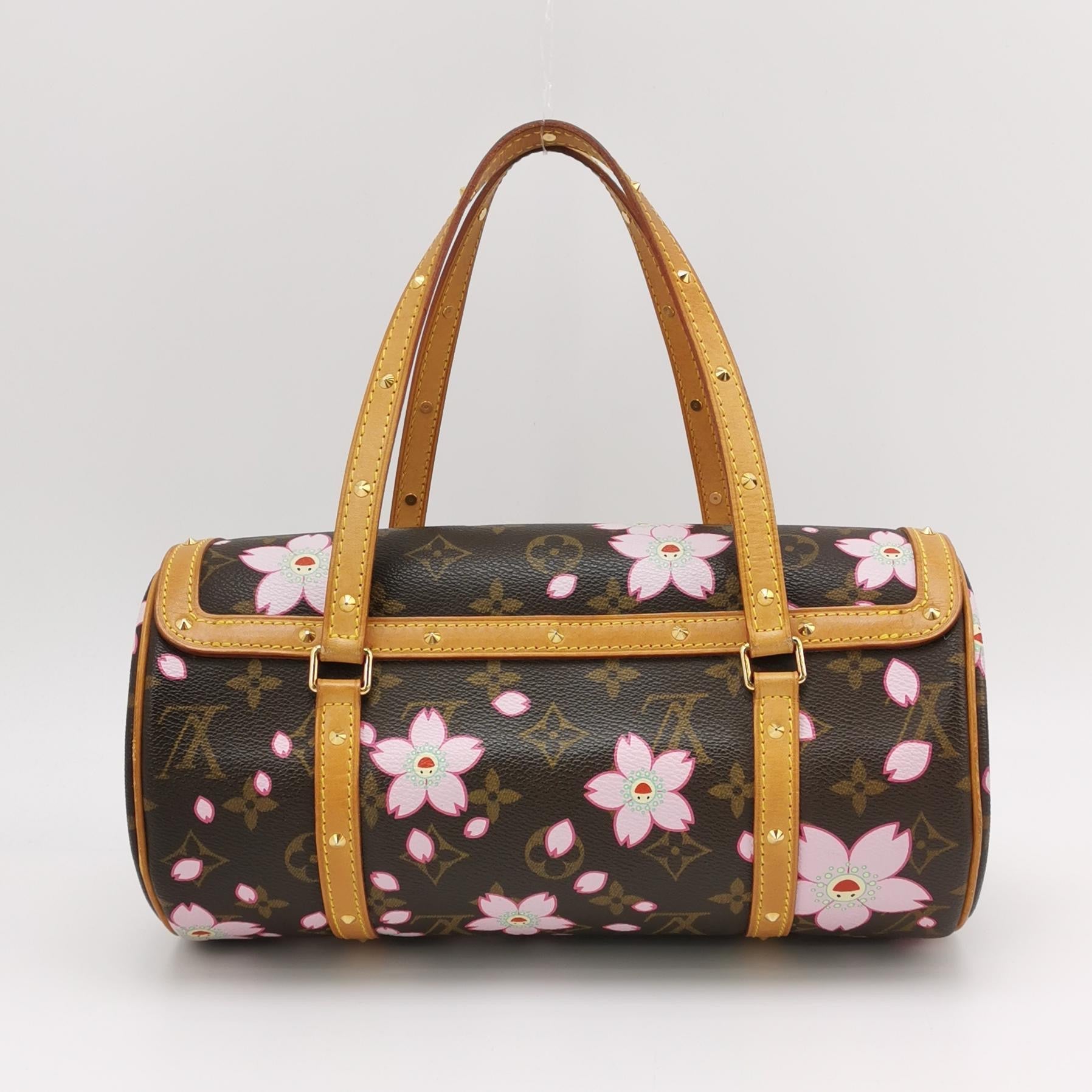 Louis Vuitton x Takashi Murakami Papillon 28 Cherry Blossom Monogram Handbag