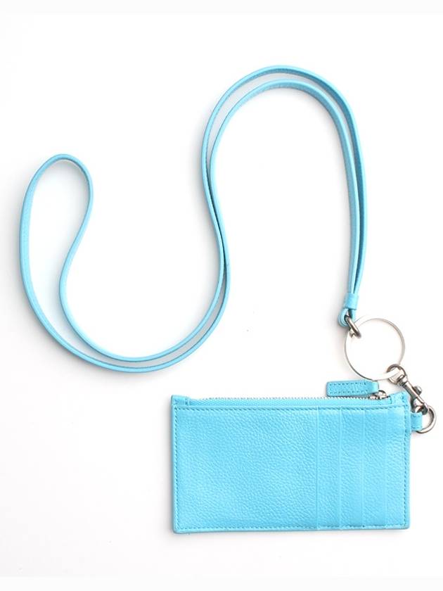 Luxury Balenciaga Trending 2025 Light blue card wallet
