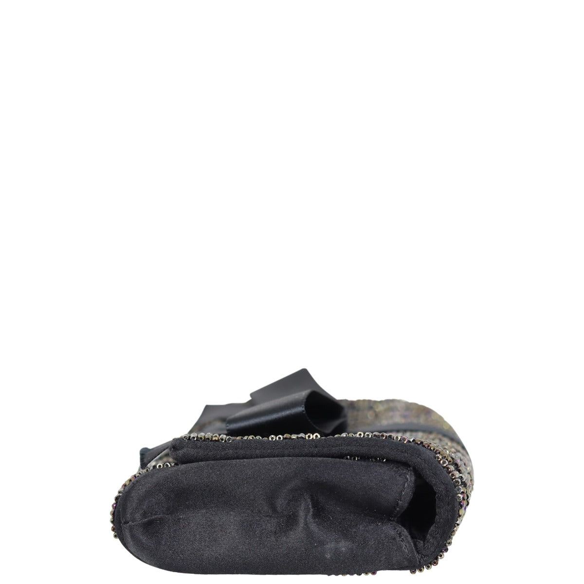 Chanel Satin Beaded Ribbon Flap Clutch