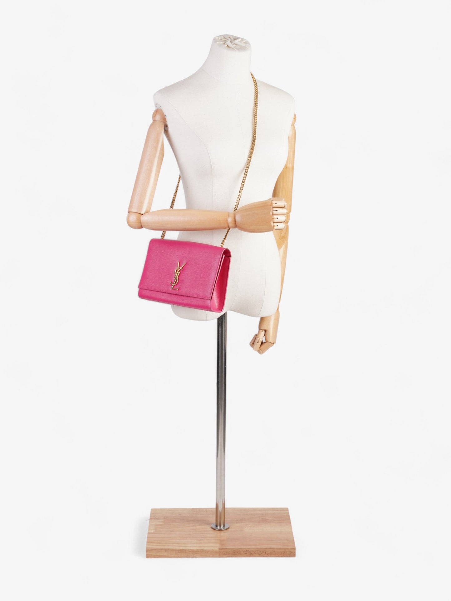 Saint Laurent Kate Neon Pink Grained Leather