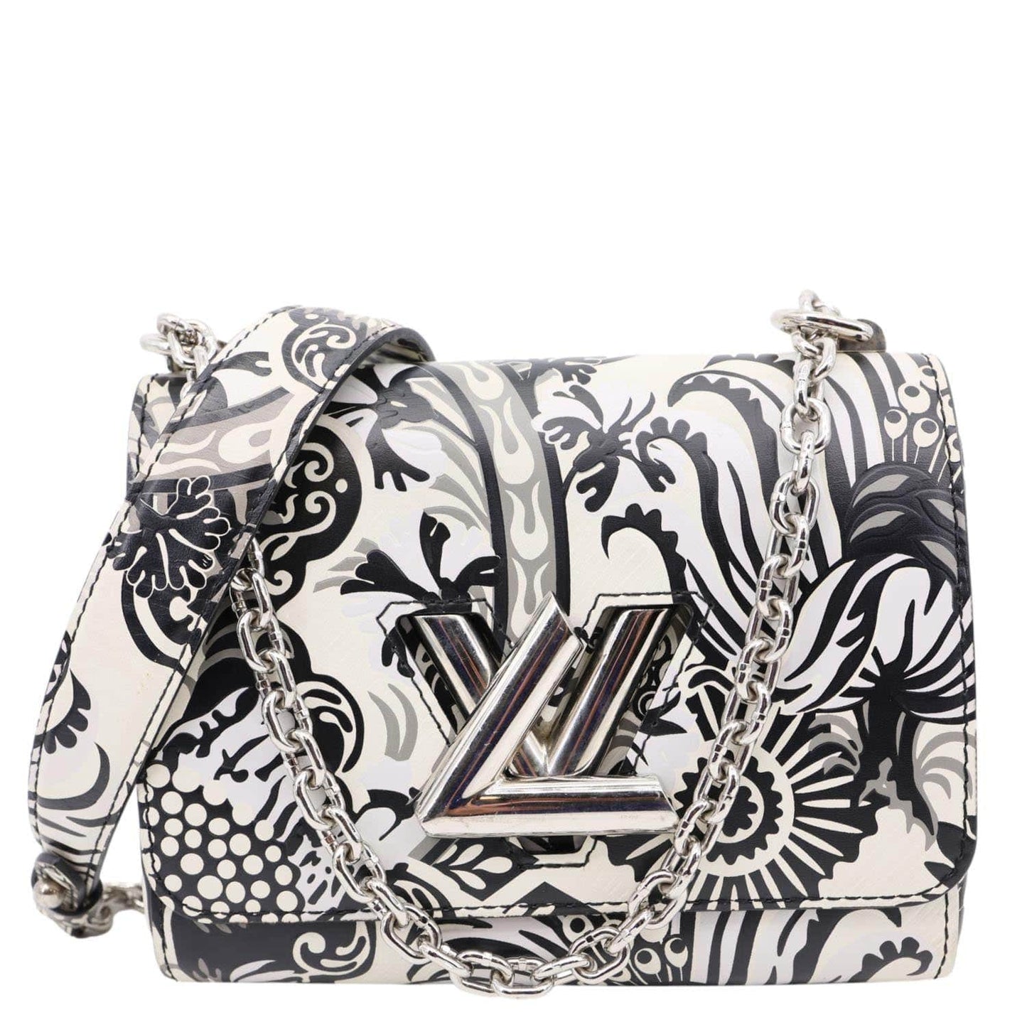 LOUIS VUITTON Twist PM Floral Epi Leather Crossbody Bag White