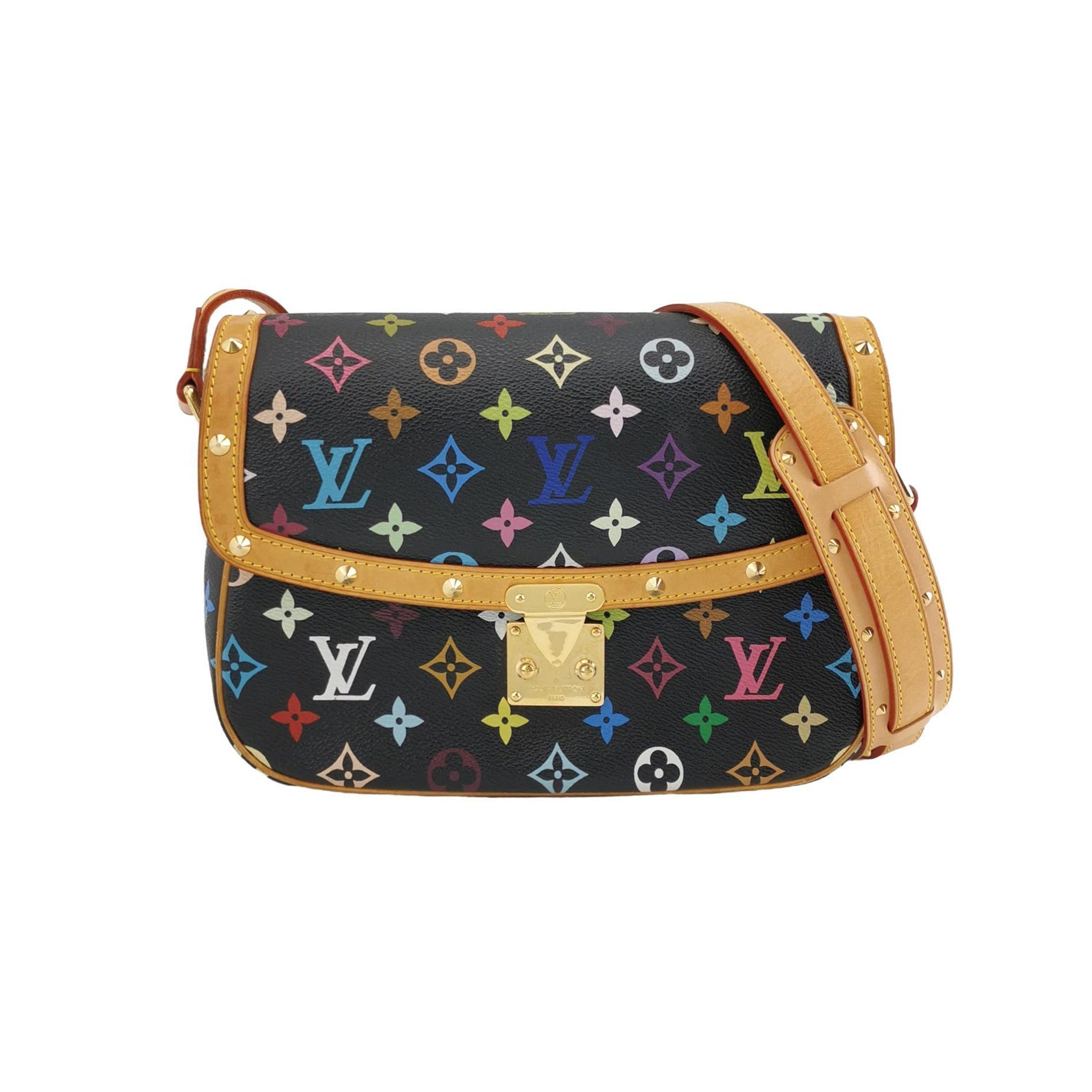 Louis Vuitton x Takashi Murakami Sologne Messenger Crossbody Bag Black Multicolor