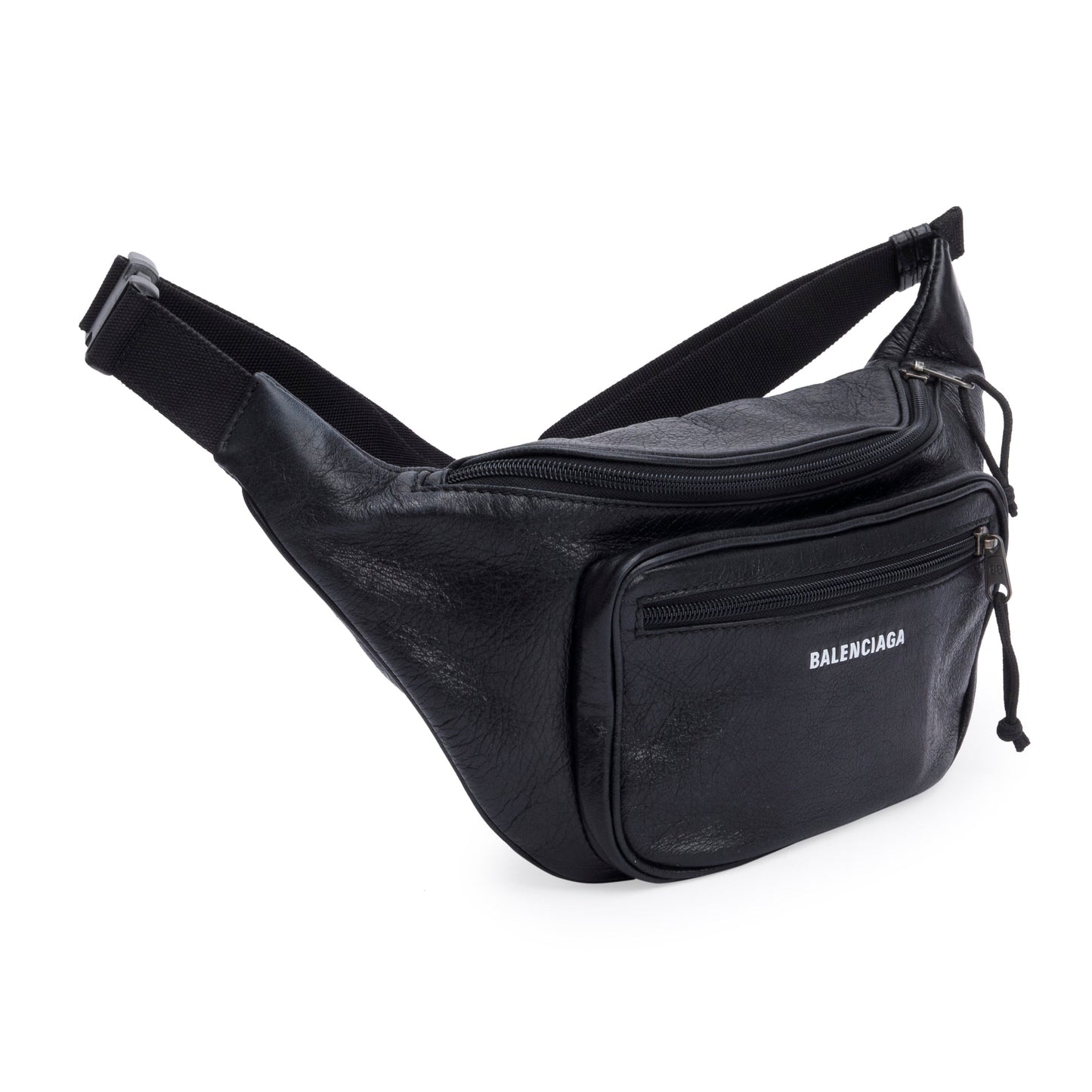 Balenciaga Black Calfskin Leather Explorer Belt Bag