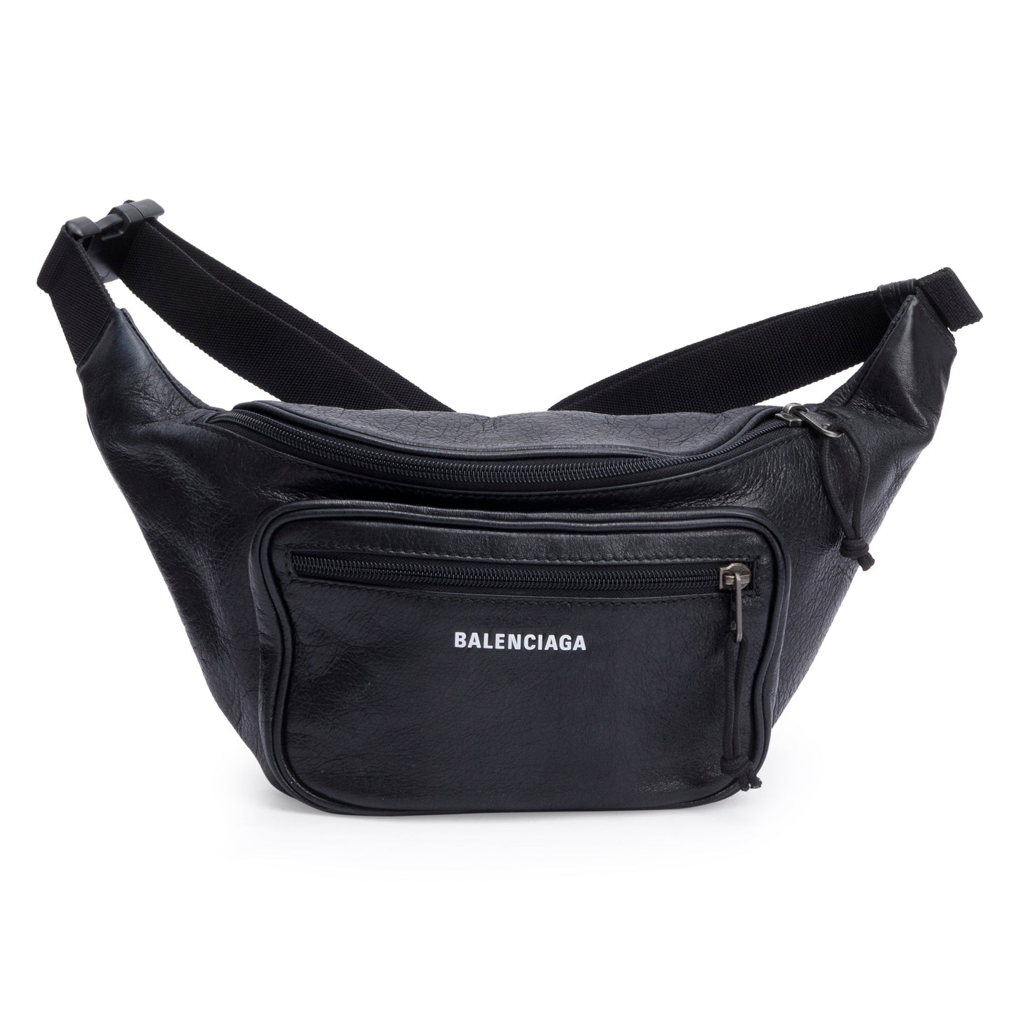 Balenciaga Black Calfskin Leather Explorer Belt Bag