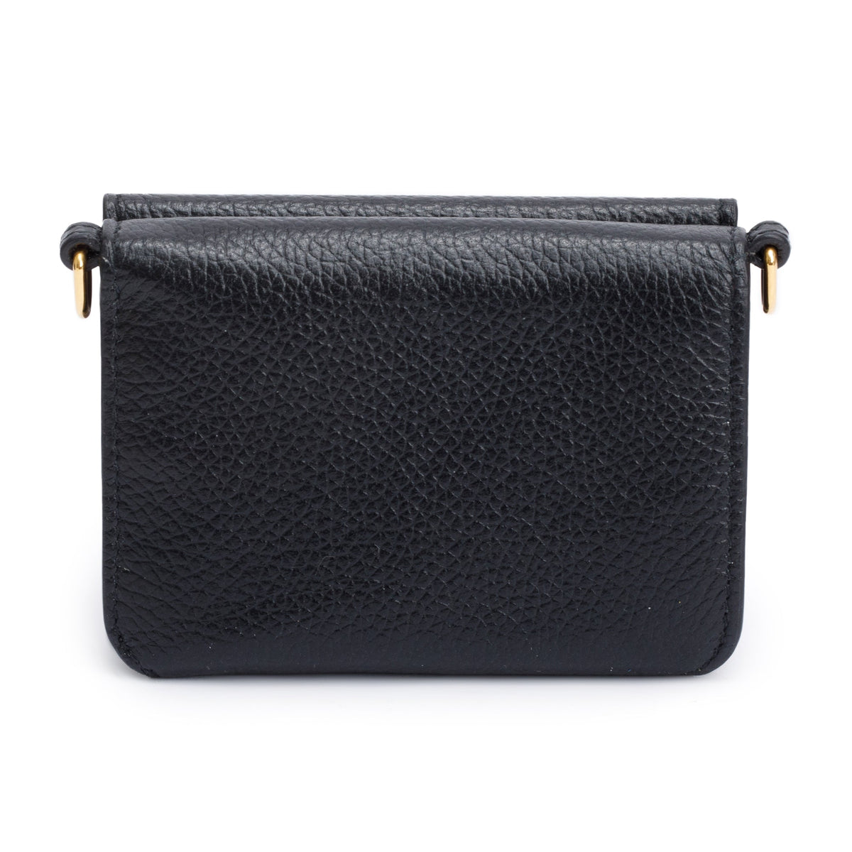 Balenciaga Black Calfskin Leather Logo Mini Cash Mini Wallet On Chain