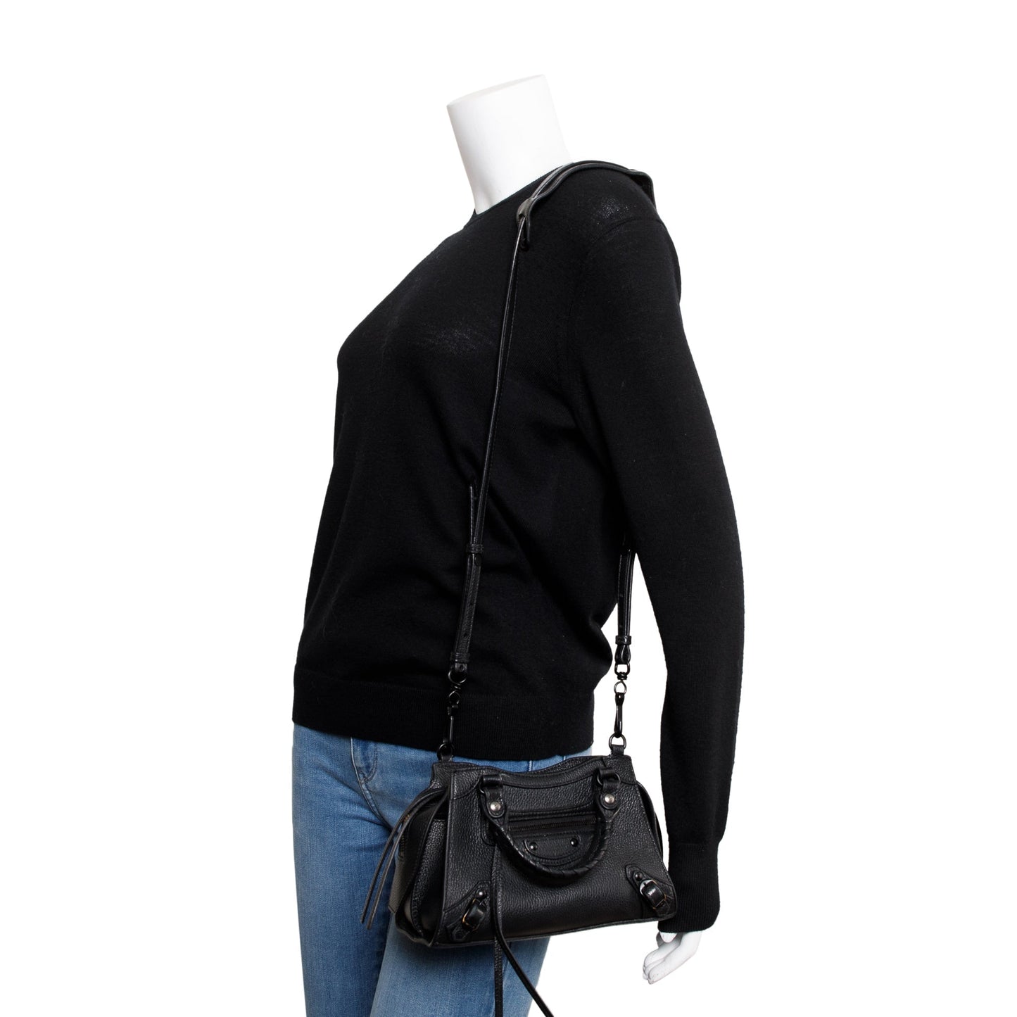 Balenciaga Black Calfskin Leather MIni Neo Classic Top Handle Bag