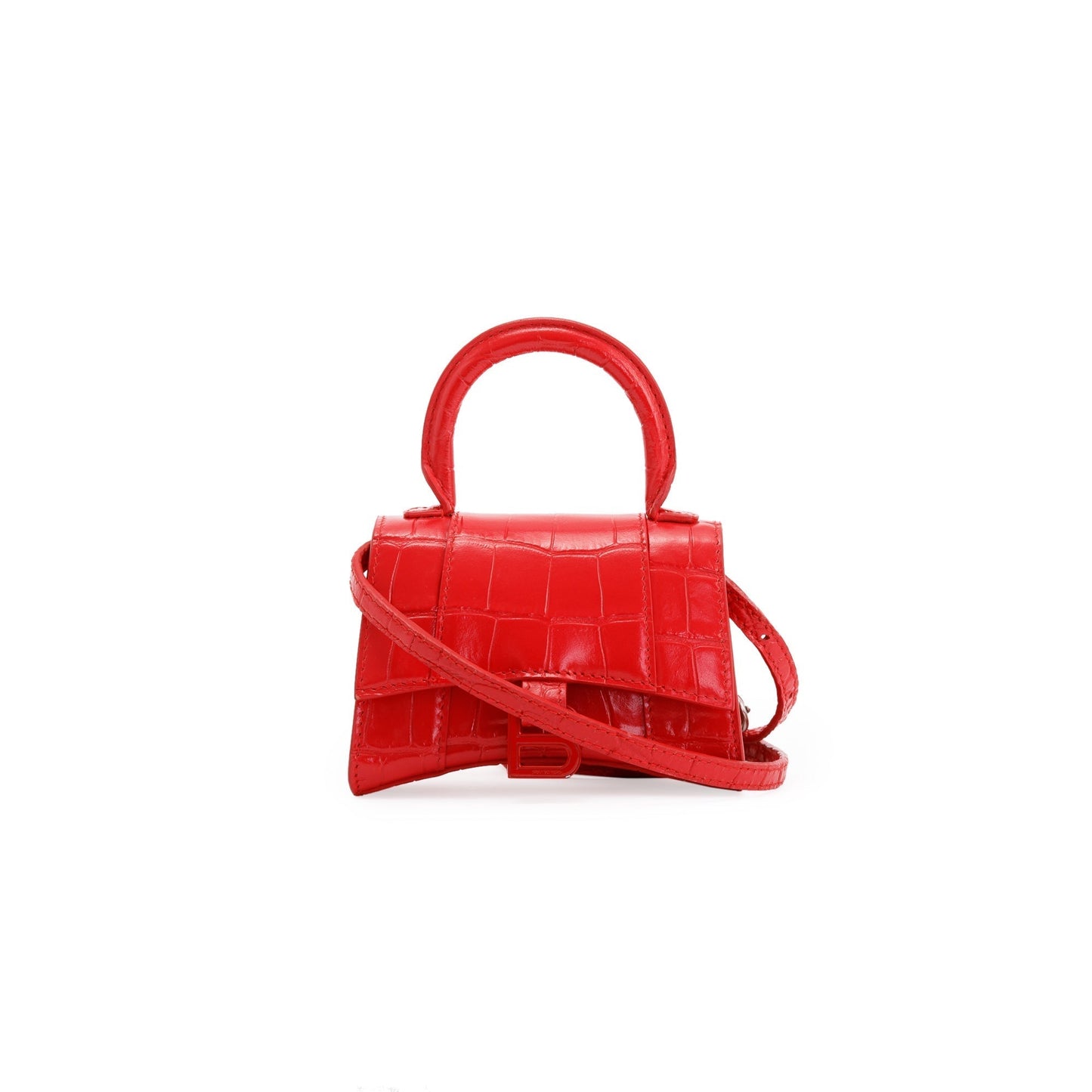 Balenciaga Croc-Embossed Mini Hourglass Bag