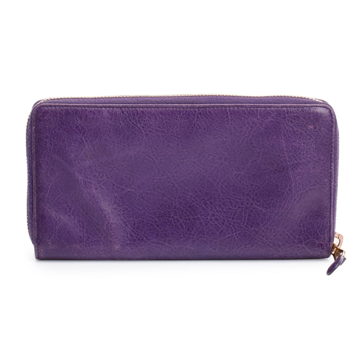 Balenciaga Purple Leather Continental Wallet